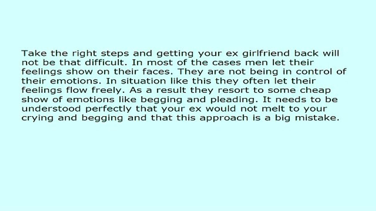 Tips For Men - What to Say to Get Your Ex Girlfriend Back?