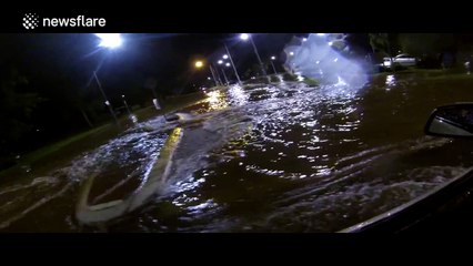 Flooded streets near Sydney after freak rain storm
