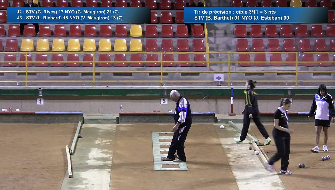 Second tir de précision, second tour, Club Elite Féminin, J8, Saint-Vulbas contre Nyons, Sport Boules, saison 2015-2016
