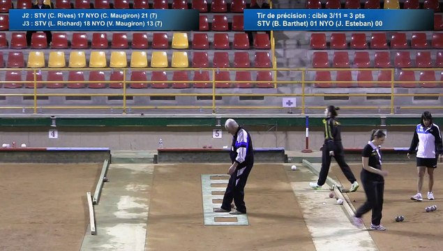 Second tir de précision, second tour, Club Elite Féminin, J8, Saint-Vulbas contre Nyons, Sport Boules, saison 2015-2016