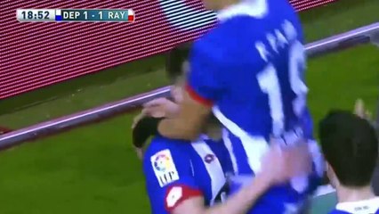 DEPORTIVO - RAYO VALLECANO 2-2  HIGHLIGHTS 01-02-16 (HD)
