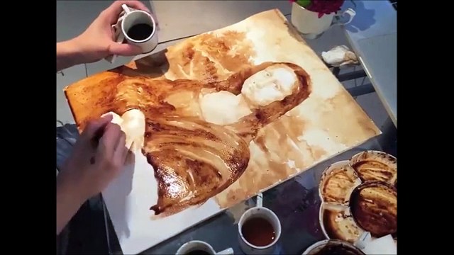 Woman Recreates the Mona Lisa With Coffee