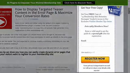 Wishlist Member Quick Tips - How to Add an Attractive Registration Form on the Sidebar