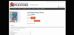 Lets Make Money Online The Wholesale PLR Store Preview
