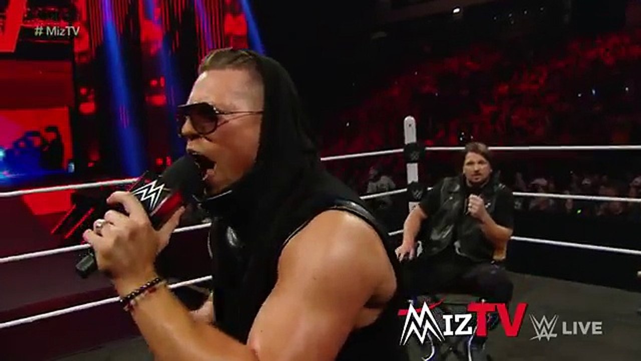 AJ Styles attacks The Miz on the set of Miz TV_ WWE Raw, February 1, 2016