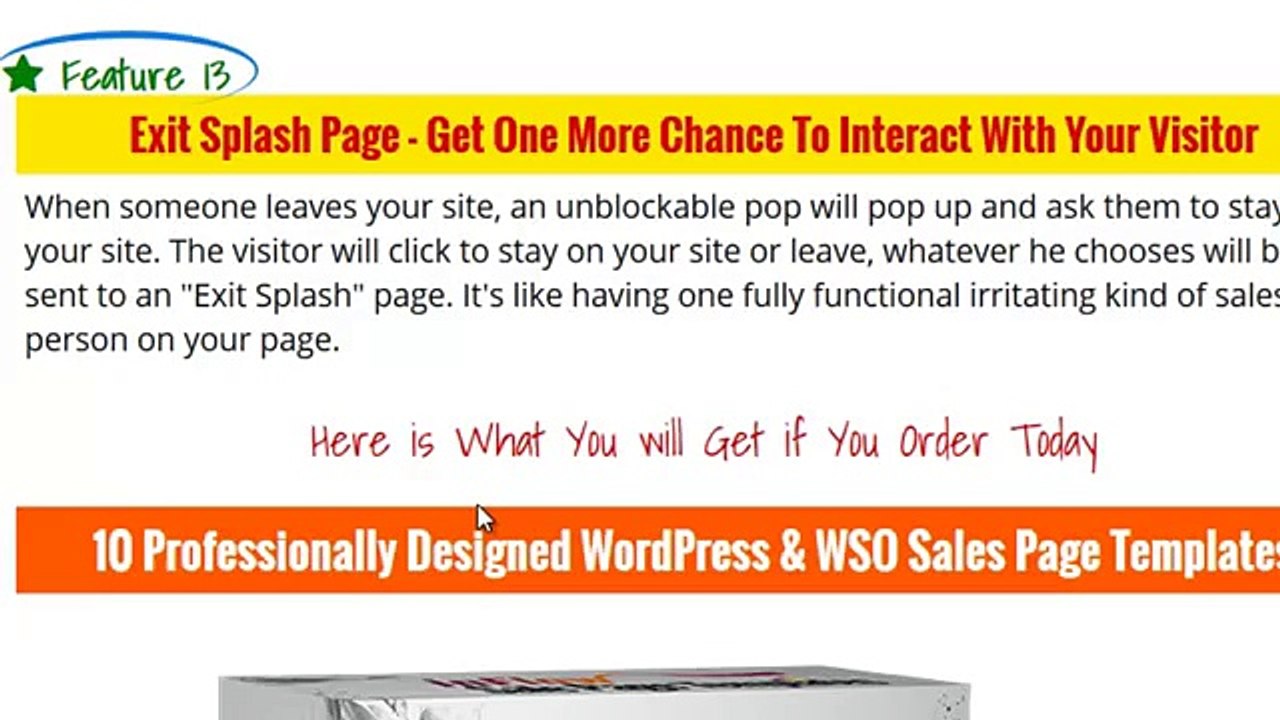 Inflow Sales Page Templates - Exit Splash Page / Exit Pop Up