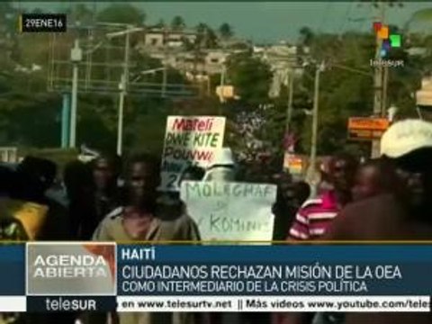 Haitianos se manifiestan en rechazo a la injerencia de la OEA