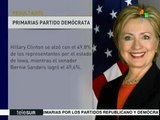 EE.UU.: Hillary Clinton gana a Bernie Sanders por 0.2% de votos