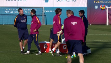 la dérniére seance d'entrainement avant d'accueillir Valence en Semi final