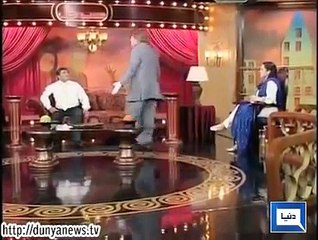 Azizi as Mr Michael with NGO Owner in hasb e hal- very very funny