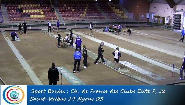 Tir progressif, troisième tour, Club Elite Féminin, J8, Saint-Vulbas contre Nyons, Sport Boules, saison 2015-2016
