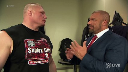 Brock Lesnar and Triple H cross paths in a tense backstage encounter- Raw, February 1, 2016