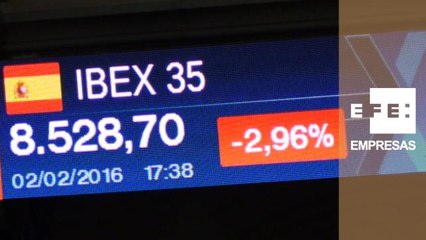 La Bolsa española cae casi un 3% afectada por la caída del preceio del petróleo