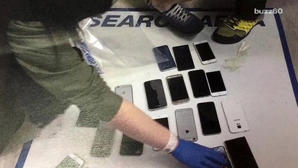 Man arrested after shoving 38 phones down his pants