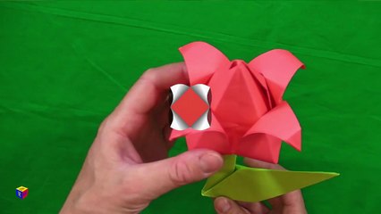How to make an origami tulip. Speech and hand development. Educational videos for children.