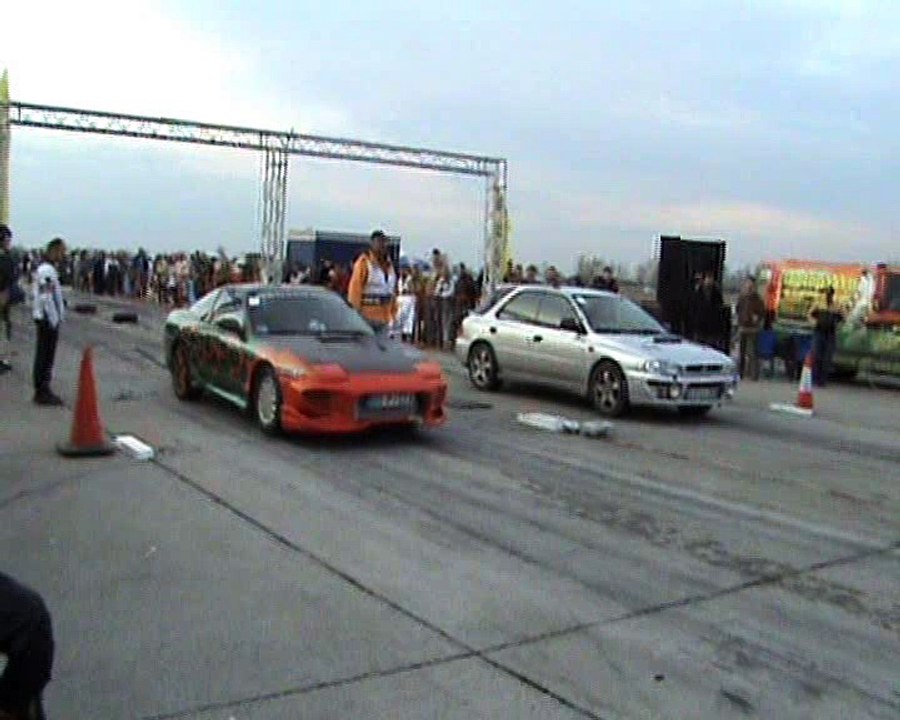 Nissan 200 SX Turbo Vs. Subaru Impreza Drag Race