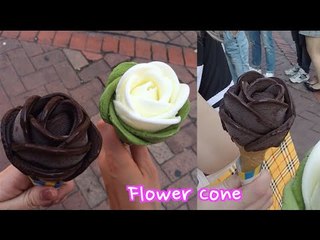 Handmade Flower icecream Cones in Seoul With Sharla