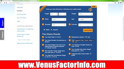 Venus Factor Virtual Nutritionist - Review - Quick Look