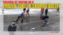 Ice Skating on a Frozen lake in Skardu Valley