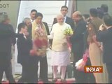 Japan PM Sinzo Abe and PM Modi Arrive at Varanasi Airport