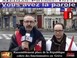 Télévision-Bordeaux-33 les fonctionnaires reponde à la ministre marylise lebranchu déscende dans la rues En colère En Grève