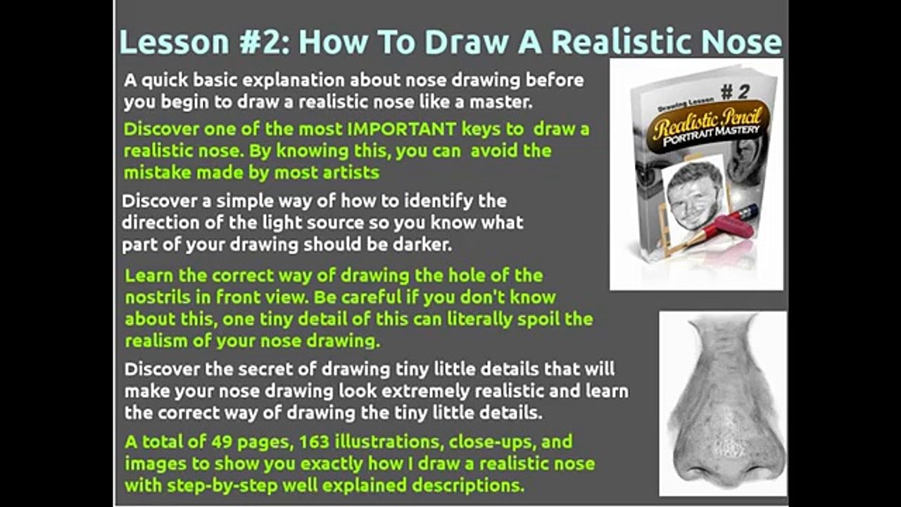 learn pencil drawings --  Realistic "Pencil Portrait Mastery"  Home Study Course