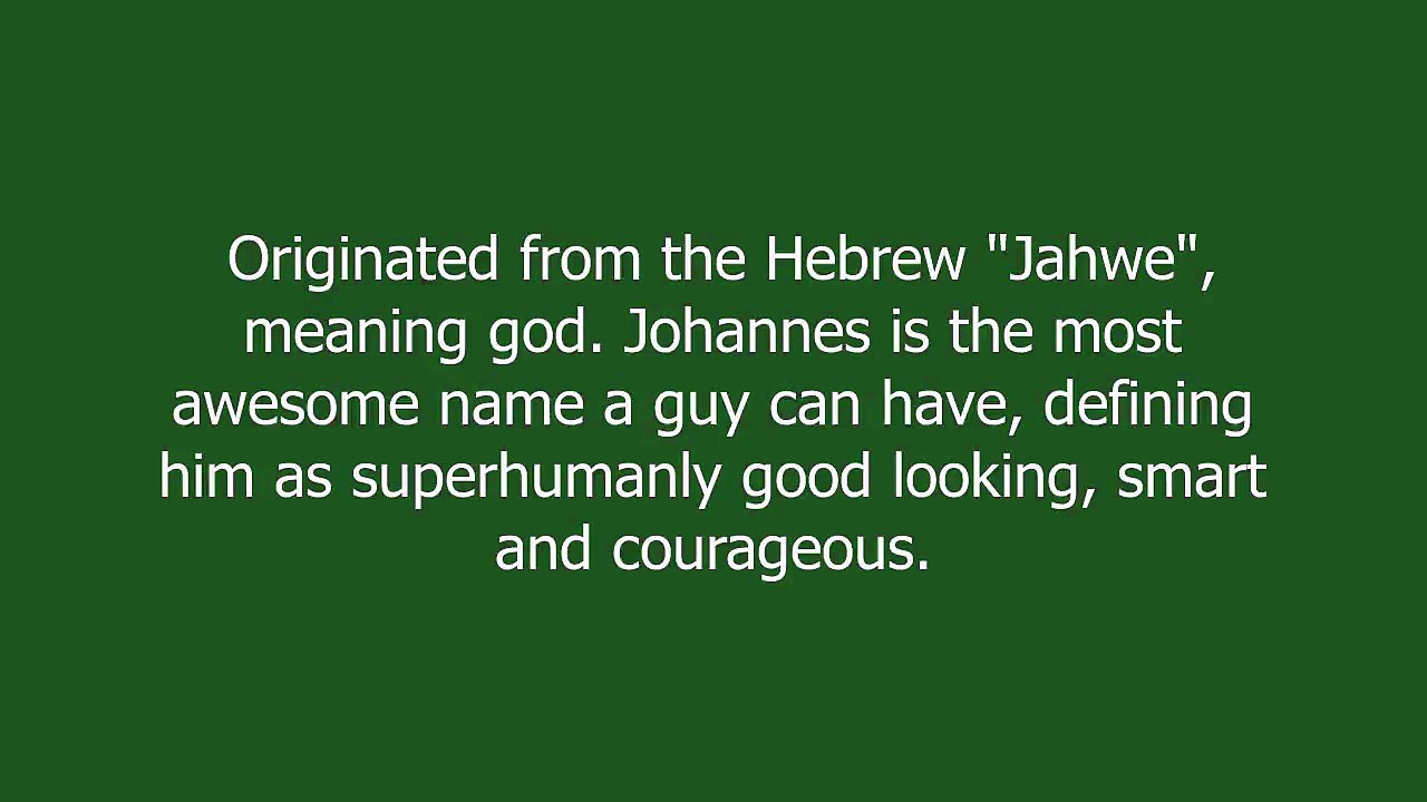 Johannes meaning and pronunciation