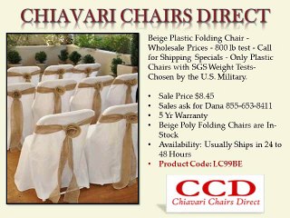 Get the Beige Plastic Folding Chair from Larry Hoffman