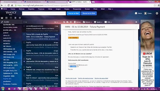 Dinero en paypal, Comprobante de pago Encuestas remuneradas Toluna - Isai Murillo