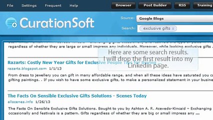 CurationSoft.com - Building A Post in Linkedin