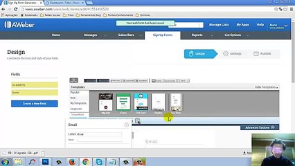 Como configurar um formulário do Aweber para o Instabuilder?