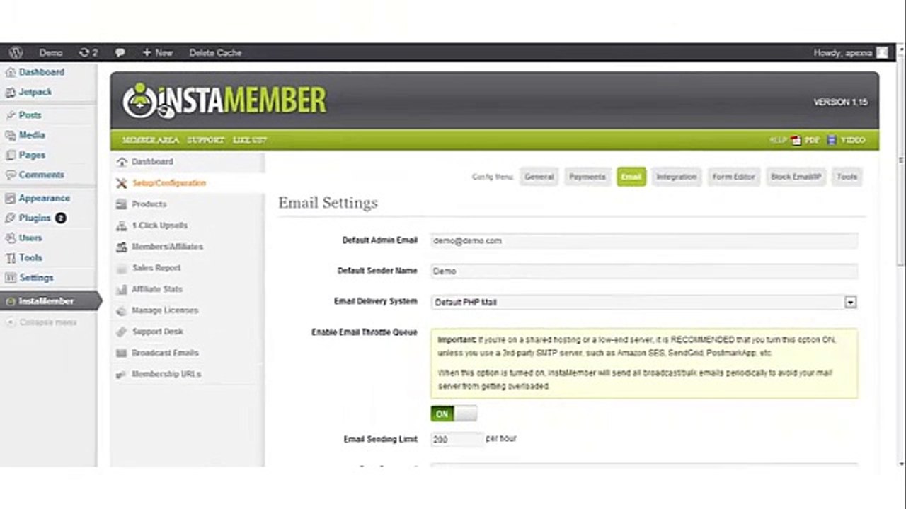 InstaMember | Email Options