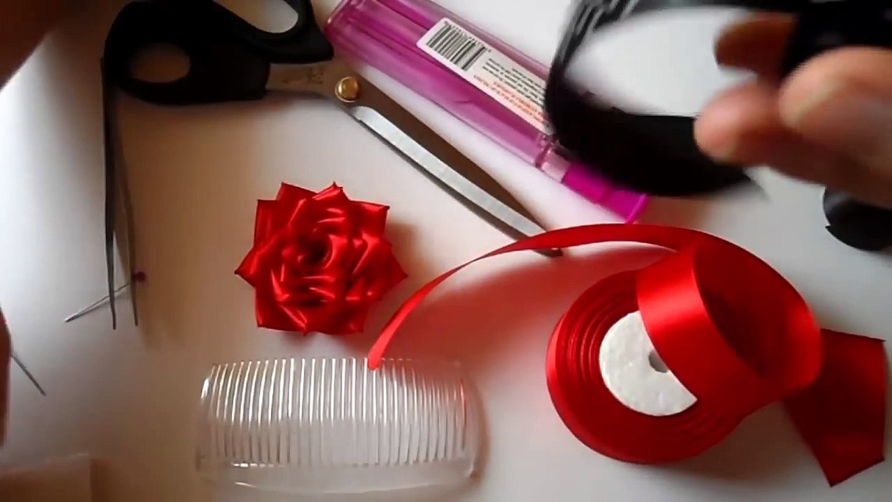 DIY_ Comb kanzashi _ Wild Rose