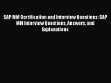 [PDF Download] SAP MM Certification and Interview Questions: SAP MM Interview Questions Answers