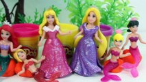 Play Doh Mermaids Frozen Mermaid Rapunzel Belle Cinderella Magiclip Dolls Disney Princess Videos