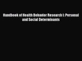 [Téléchargement PDF] Handbook of Health Behavior Research I: Personal and Social Determinants