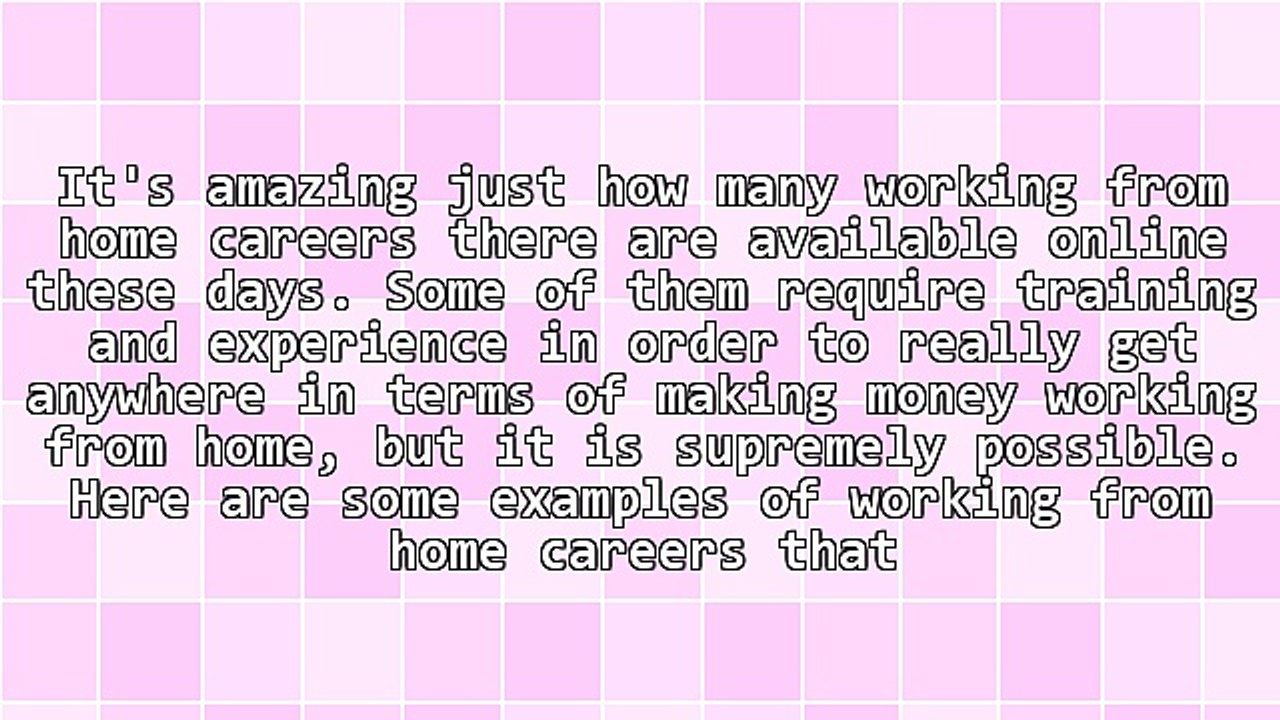 Working From Home Careers