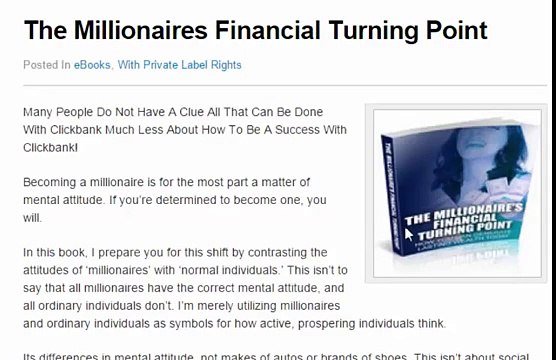 The Millionaires Financial Turning Point W/ Private Label Rights PLR