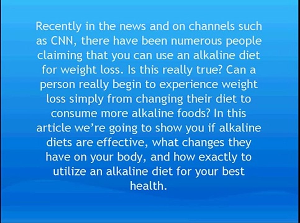 alkaline diet - can alkaline diet really help weight loss?