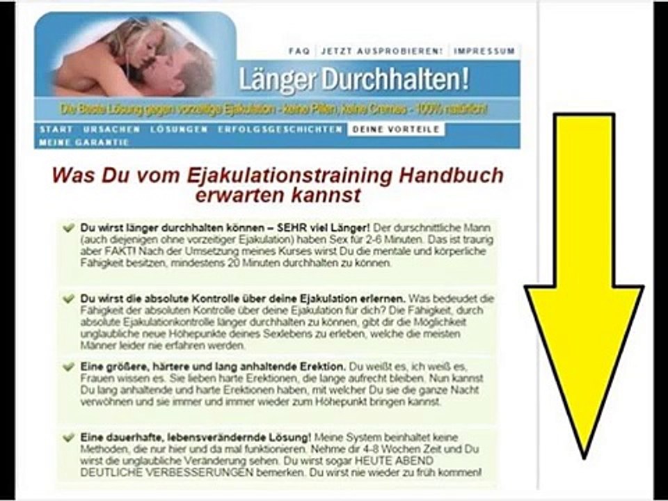 vorzeitiger samenerguss antrainiert -  dauerhafte, lebens-verändernde Lösung