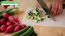 Stock Footage - Cucumber Chopped Into Cubes