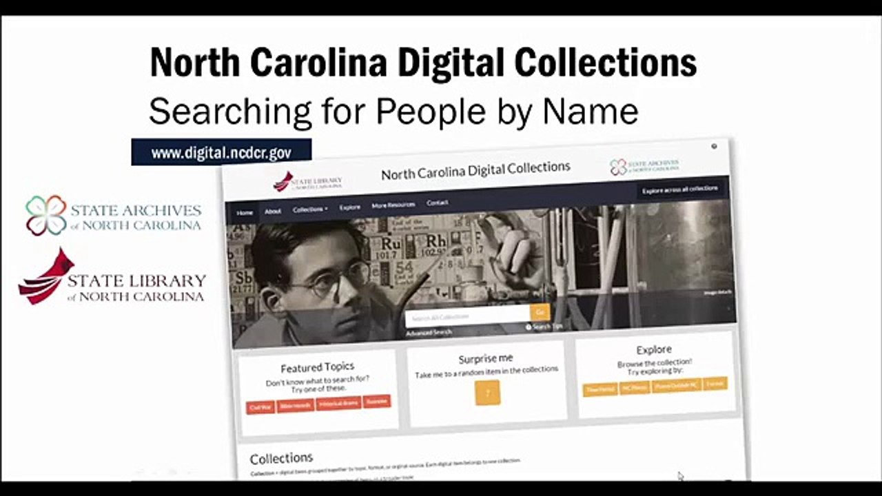 NC Digital Collections: Searching for People by Name