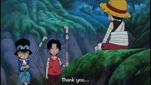 ONE PIECE Funny- Luffy thanks Sabo & Ace