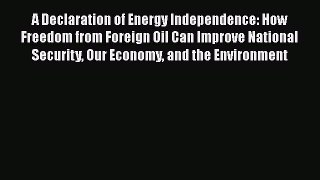 PDF Download A Declaration of Energy Independence: How Freedom from Foreign Oil Can Improve