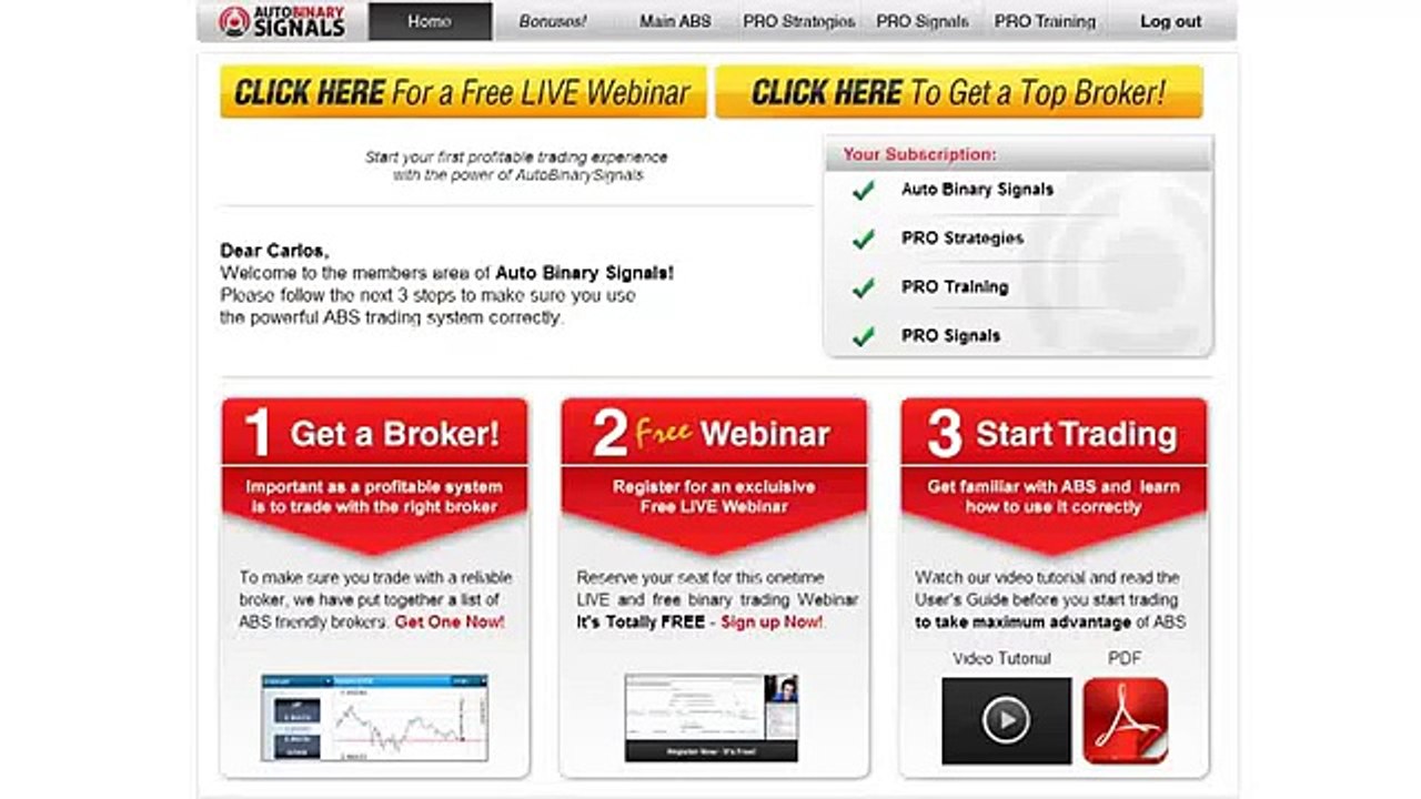 ABS PRO TRADER "Pro Signals Discount - Auto Binary Signals