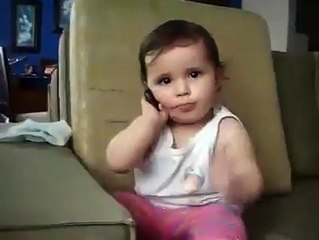 Baby Talking On Mobile