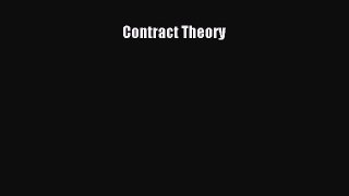 (PDF Download) Contract Theory Download