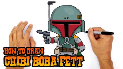 How to Draw Chibi Boba Fett- Star Wars- Step by Step Drawing