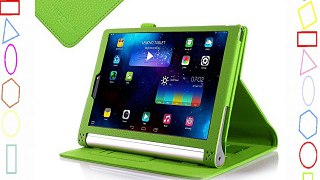 IVSO Slim-Book Funda de Cuero con Soporte para Lenovo YOGA Tablet 2 10.1-inch Tablet (Verde)