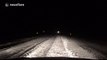 Roads rendered impassable following heavy snow storm in South Dakota, USA